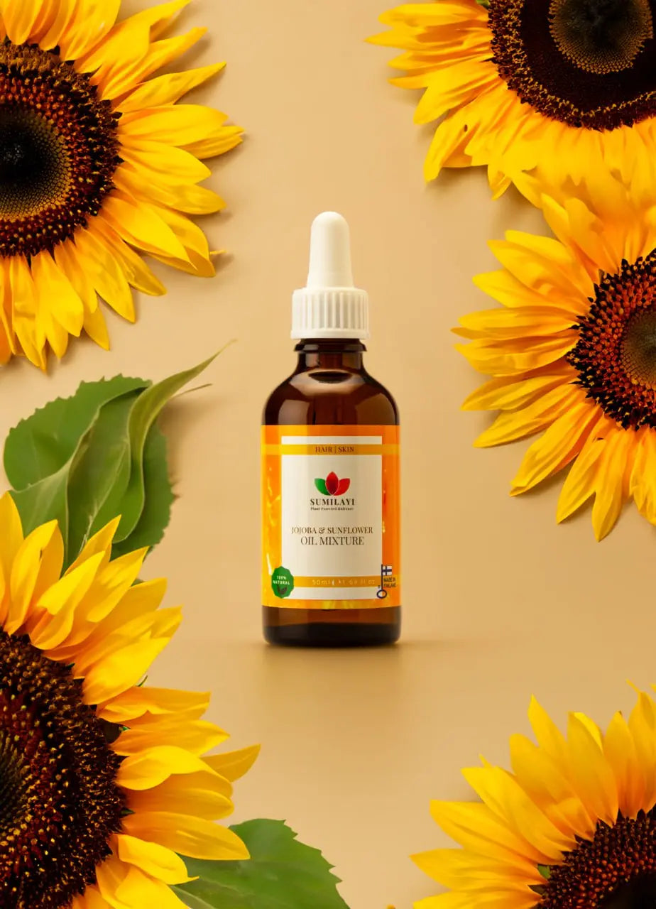 Jojoba & Sunflower Oil Mixture | Hiukset ja iho - Laadukas Hair Oil, valmistaja: Sumilayi. Saatavilla verkkokaupassa Sumilayi. Katso lisää: Jojoba & Sunflower Oil Mixture | Hiukset ja iho.